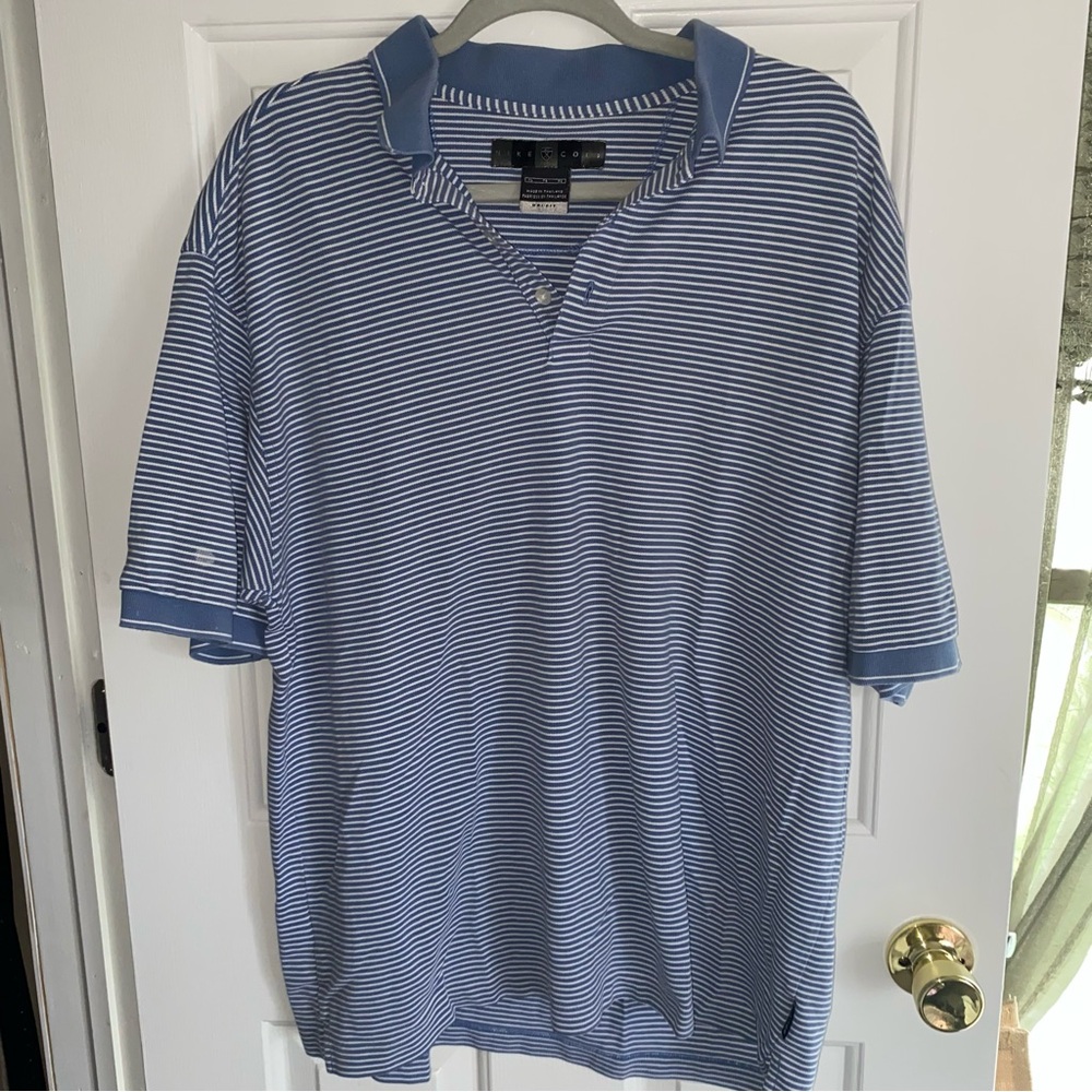 Nike Golf men’s Dri-Fit blue striped polo shirt XL